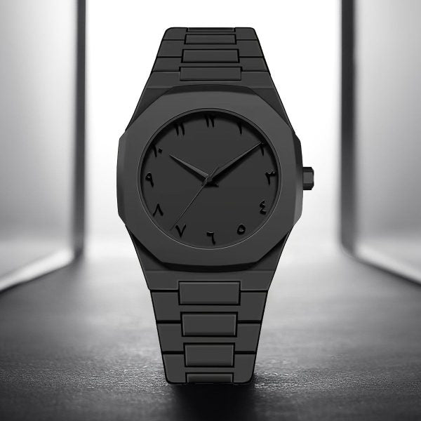 Black Aura Quartz Watch – Stylish Analog Watch for Men & Boys