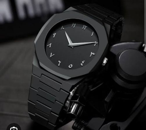 Black Aura Quartz Watch – Stylish Analog Watch for Men & Boys